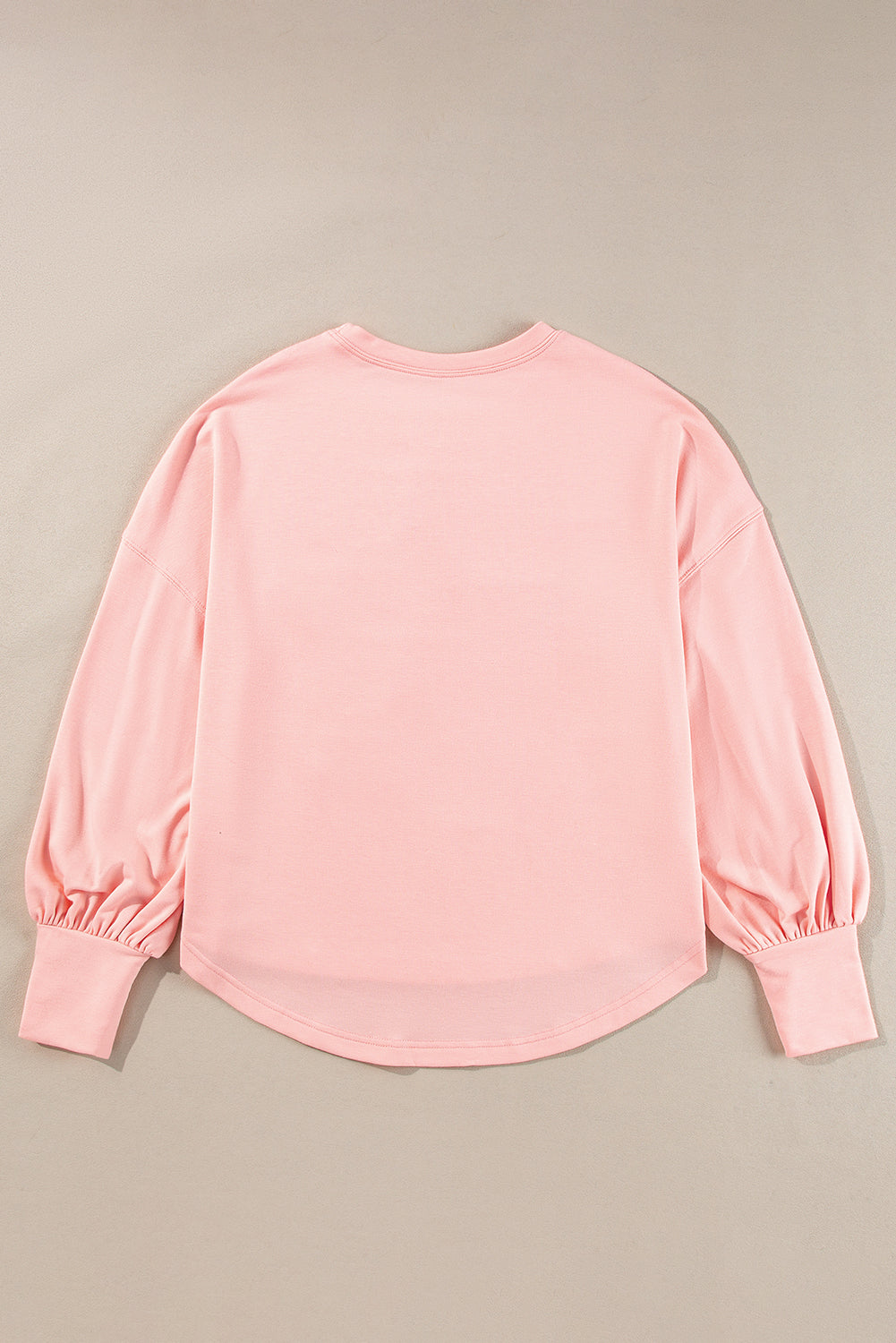 Gossamer Pink Studded Star Graphic Oversized Long Sleeve Top
